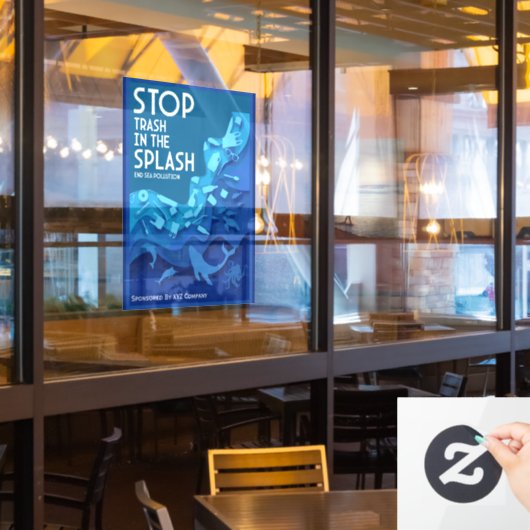 Meeresverschmutzung Fensteraufkleber (Restaurantfenster)