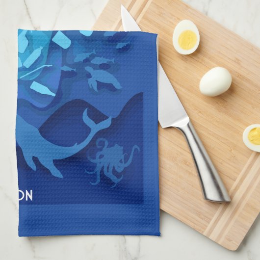 Meeresverschmutzung Geschirrtuch (Viertel Falte)