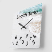 Meereswasser und Weißholz Quadratische Wanduhr (Winkel)