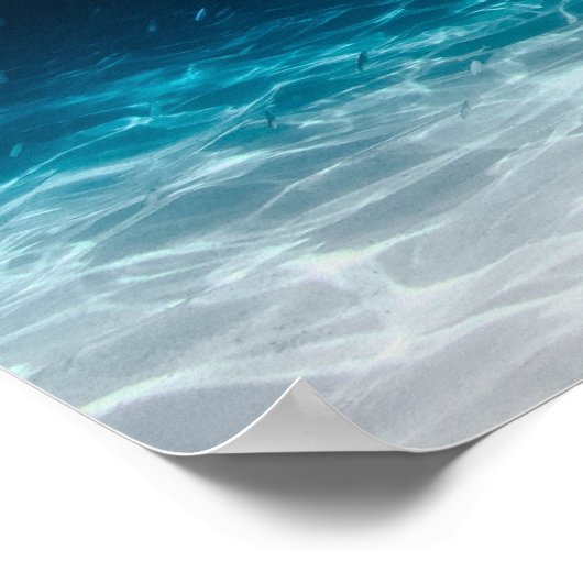Meereswasser unter dem Meer Poster (Ecke)