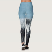 Meereswelle: handbemaltes Design Leggings (Rückseite)