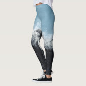 Meereswelle: handbemaltes Design Leggings (Links)