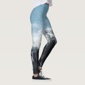 Meereswelle: handbemaltes Design Leggings (Rechts)