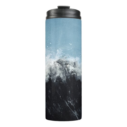 Meereswelle: handbemaltes Design Thermosbecher (Vorderseite)