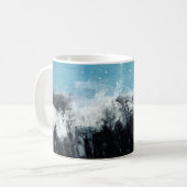Meereswelle. Handgemalte Abbildung Kaffeetasse (Vorderseite Links)