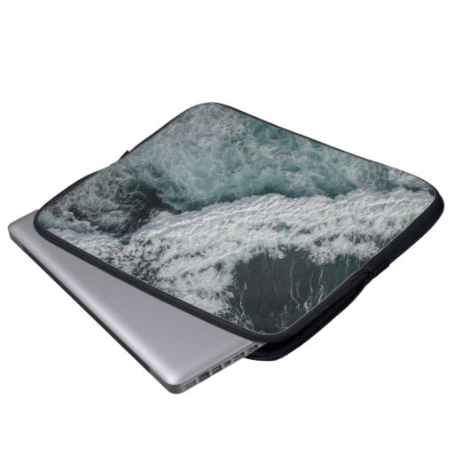 Meereswelle Laptopschutzhülle (Vorne Knopf)