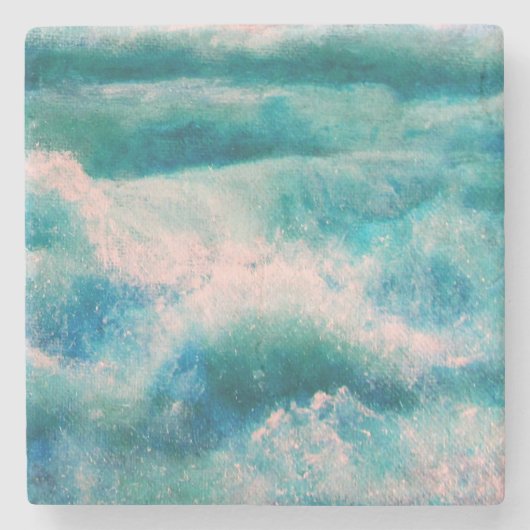 Meereswellen Abstrakt Steinuntersetzer (Vorderseite)