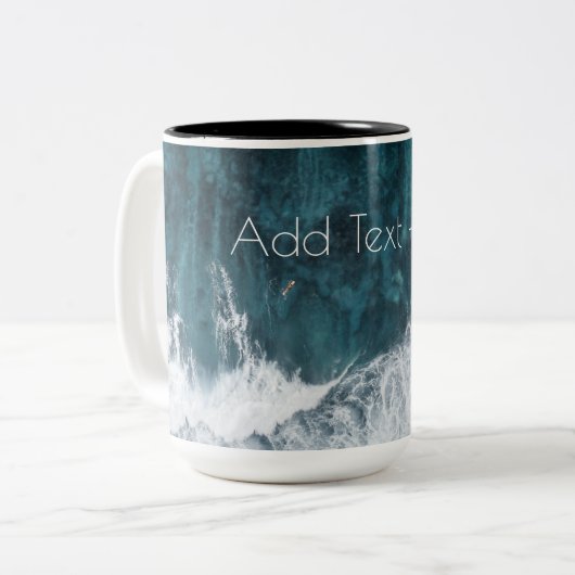 Meereswellen abstürzen zweifarbige tasse (Vorderseite Links)