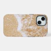 Meereswellen am Sandstrand, iPhone 15 Hülle (Rückseite (Horizontal))