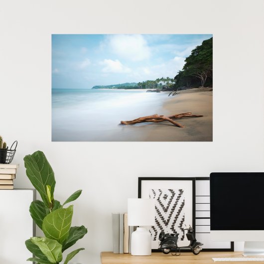 Meereswellen am Sandstrand Poster (Heimbüro)