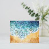 Meereswellen am Strand Postkarte (Stehend Vorderseite)