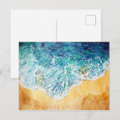 Meereswellen am Strand Postkarte (Vorne/Hinten)