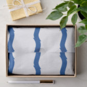 Meereswellen an der Küste Blaues weißes nautisches Seidenpapier (Geschenk)