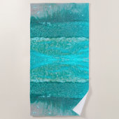 Meereswellen auf Sand Strandtuch (Vorderseite)