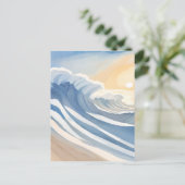 Meereswellen | Blaue Farbe Postkarte (Stehend Vorderseite)
