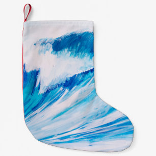 Meereswellen: Blumarine Wasserfarbe Schönheit. Kleiner Weihnachtsstrumpf