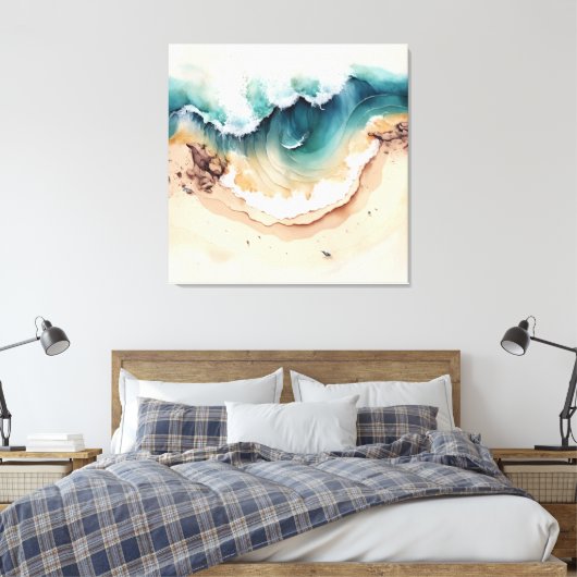 Meereswellen brechen an der Küste ab Leinwanddruck (Insitu (Schlafzimmer))