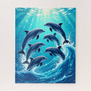 Meereswellen-Delphine Puzzle