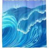 Meereswellen-Design - Wellenbrecher Duschvorhang (Vorderseite)