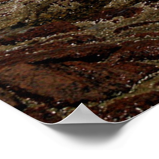 Meereswellen, die gegen die Felsen abstürzen Poster (Ecke)