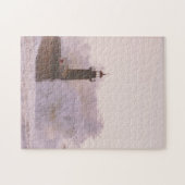 Meereswellen, die gegen Leuchtturm abstürzen Puzzle (Horizontal)