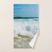 Meereswellen, die in die Küste einschlagen Badhandtuch Set (Handtuch)