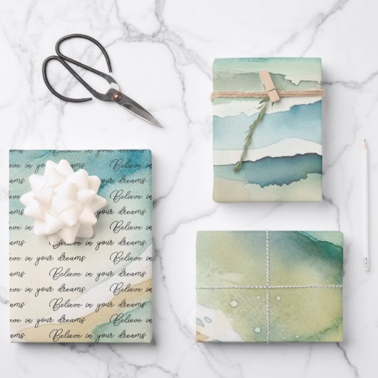 Meereswellen Geschenkpapier Set (Vorderseite)