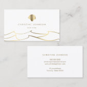 Meereswellen Goldene Muscheln Visitenkarte (Vorne/Hinten)