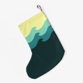 Meereswellen im individuelle Name Kleiner Weihnachtsstrumpf (Rückseite (Hängend))