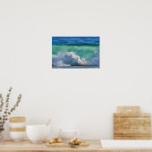 Meereswellen im Malibu Panorama Wasserfarbenwelt S Poster (Küche)