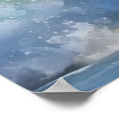 Meereswellen im Malibu Panorama Wasserfarbenwelt S Poster (Ecke)