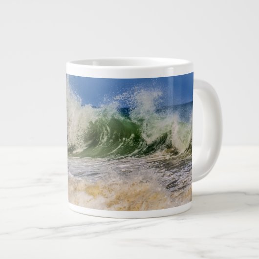 Meereswellen in Bewegung Jumbo-Tasse (Vorderseite Rechts)