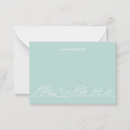 Meereswellen Küstenkinder personalisiert Mitteilungskarte