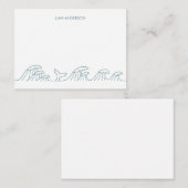 Meereswellen Küstenkinder personalisiert Mitteilungskarte (Vorne/Hinten)