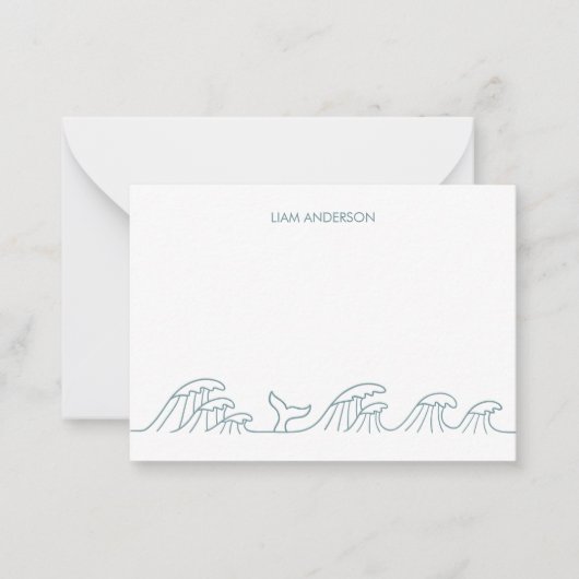 Meereswellen Küstenkinder personalisiert Mitteilungskarte (Vorderseite)