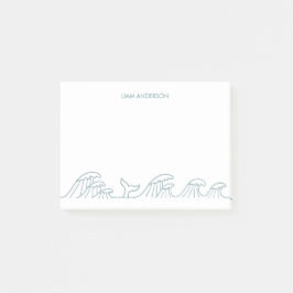 Meereswellen Küstenkinder personalisiert Post-it Klebezettel