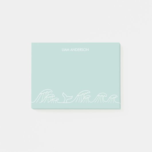 Meereswellen Küstenkinder personalisiert Post-it Klebezettel (Vorderseite)