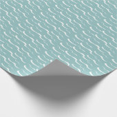Meereswellen Meer Aqua Türkis Gemustert Geschenkpapier (Ecke)