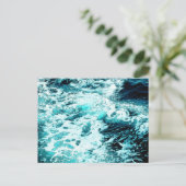 Meereswellen Meeresschaum Wasser Textur Postkarte (Stehend Vorderseite)