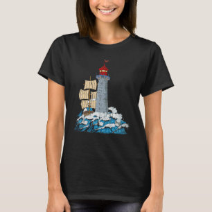Meereswellen Ozean Segelboot Nautical Segeln Leuch T-Shirt