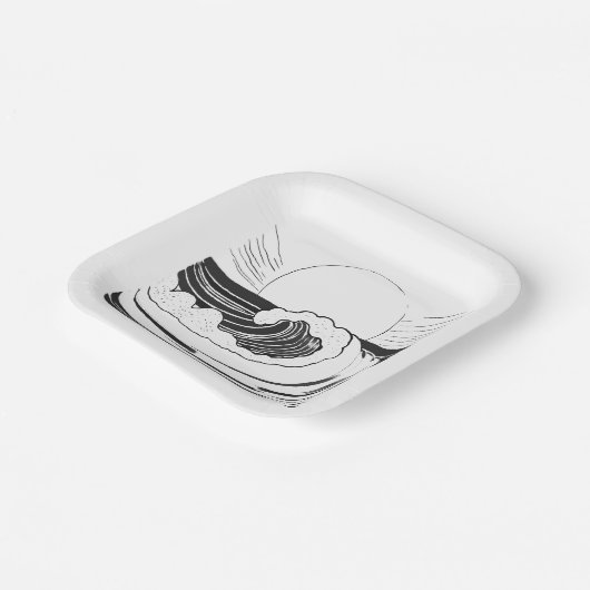 Meereswellen Pappteller (Gewinkelt)