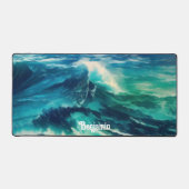 Meereswellen Personalisiert Schreibtischunterlage (Vorderseite)