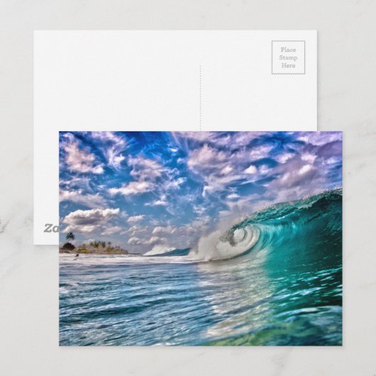 Meereswellen Postkarte (Vorne/Hinten)