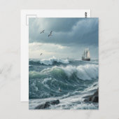 Meereswellen Postkarte (Vorne/Hinten)