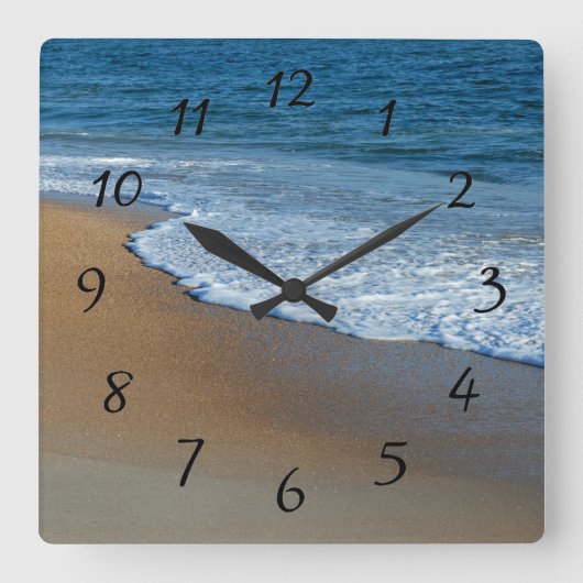 Meereswellen Quadratische Wanduhr (Vorderseite)