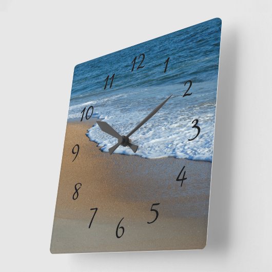 Meereswellen Quadratische Wanduhr (Winkel)