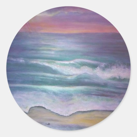 Meereswellen Runder Aufkleber (Vorderseite)