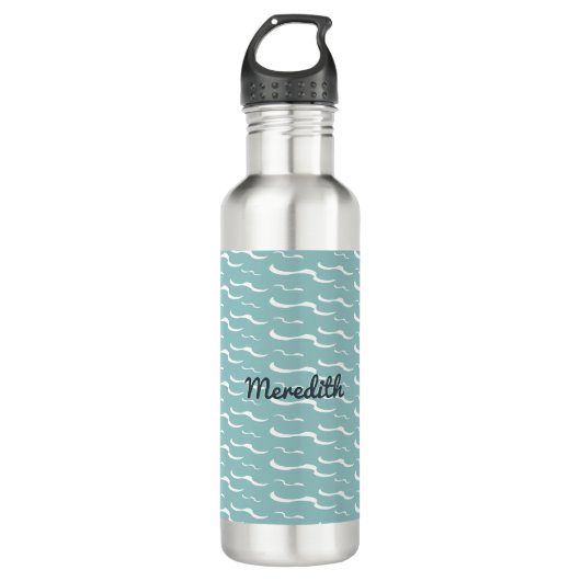 Meereswellen Sommerozean Cool Personalisiert Edelstahlflasche (Vorderseite)