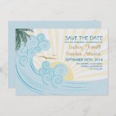 Meereswellen Strandhochzeit speichern Sie die Datt Save The Date (Vorne/Hinten)