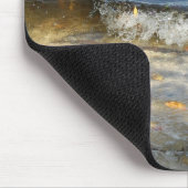Meereswellen und Blätter Mousepad (Ecke)